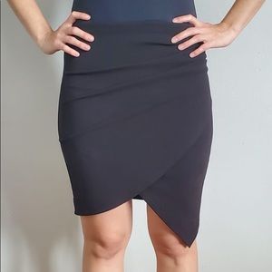 Black Asymmetrical Mini Skirt